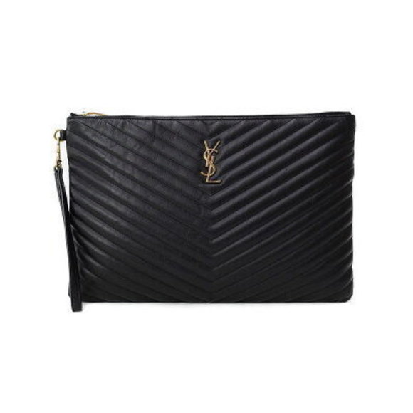 Saint Laurent Paris Monogram Document Holder Clutch Bag - Picture 1 of 8